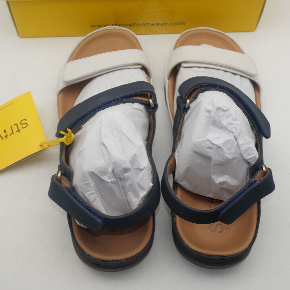 NEW Strive Kona Sandals Orthotic Women's 9.5 to 10 Straps Navy and Cream - Picture 5 of 10